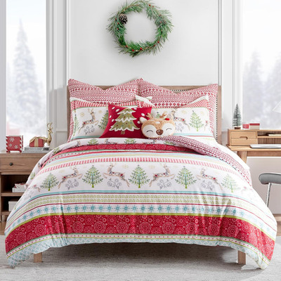 Merry & Bright Comet and Cupid Comforter Set - Full/Queen Holiday Decor
