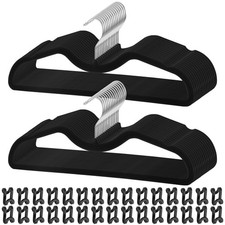30 Pack Pants Hangers Non Slip, Velvet Hanger for Closet with 30 Hooks, Durab...