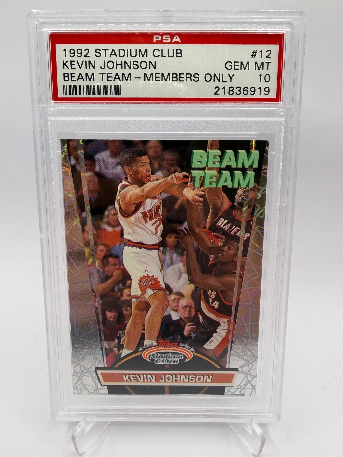 1992-93 Stadium Club #12 Kevin Johnson Beam Team Members Only PSA 10