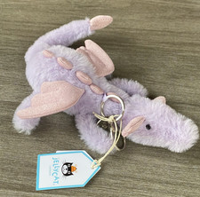 Jellycat Dragon Plush Bag Charm Keychain Purple NWT Cute Gift Toy Dust Bag