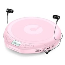 Portable CD Player with Earphones CD Player for Car CD Dsicman with Pink