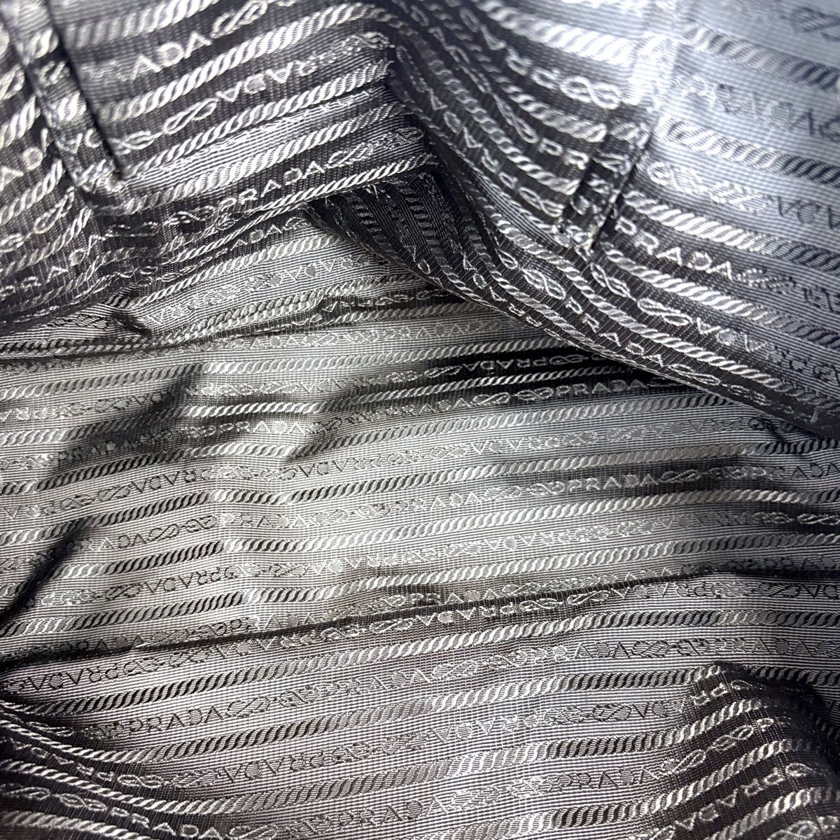 PRADA 2Way Tote Bag Logo Hardware Green Khaki Tessuto Nylon Shoulder Bag Used thumbnail 20