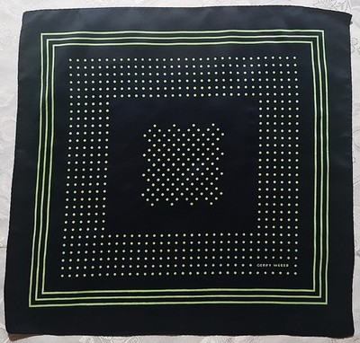 SCARF VINTAGE AUTHENTIC GERRY WEBER POLKA DOT BLUE GREEN SILK 21'' SQUARE SMALL