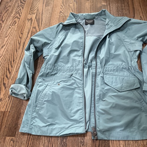 Athleta Womens Jacket Green Rain Coat  Full Zip Lightweight Sz M - Picture 2 of 11