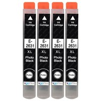 4 Foto Schwarze Tintenpatronen Ersetzen Epson T2631 (26XL) Non-Oem / Kompatibel