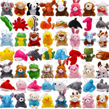 56 Pack Mini Plush Animals Toys Bulk, Small Stuffed Ocean Animal Toy Set, Keycha
