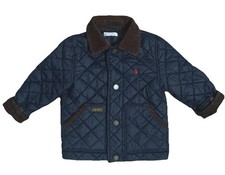 Ralph Lauren Polo Baby 24 Months Blue Quilted Barn Jacket Corduroy Collar Preppy