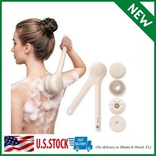 Electric Body Brush Back Scrubber for Shower, Waterproof Long Dual Handle Power