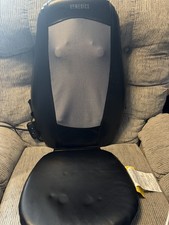 HoMedics Shiatsu back massager with heat , cushion designed to fit onto a chair.