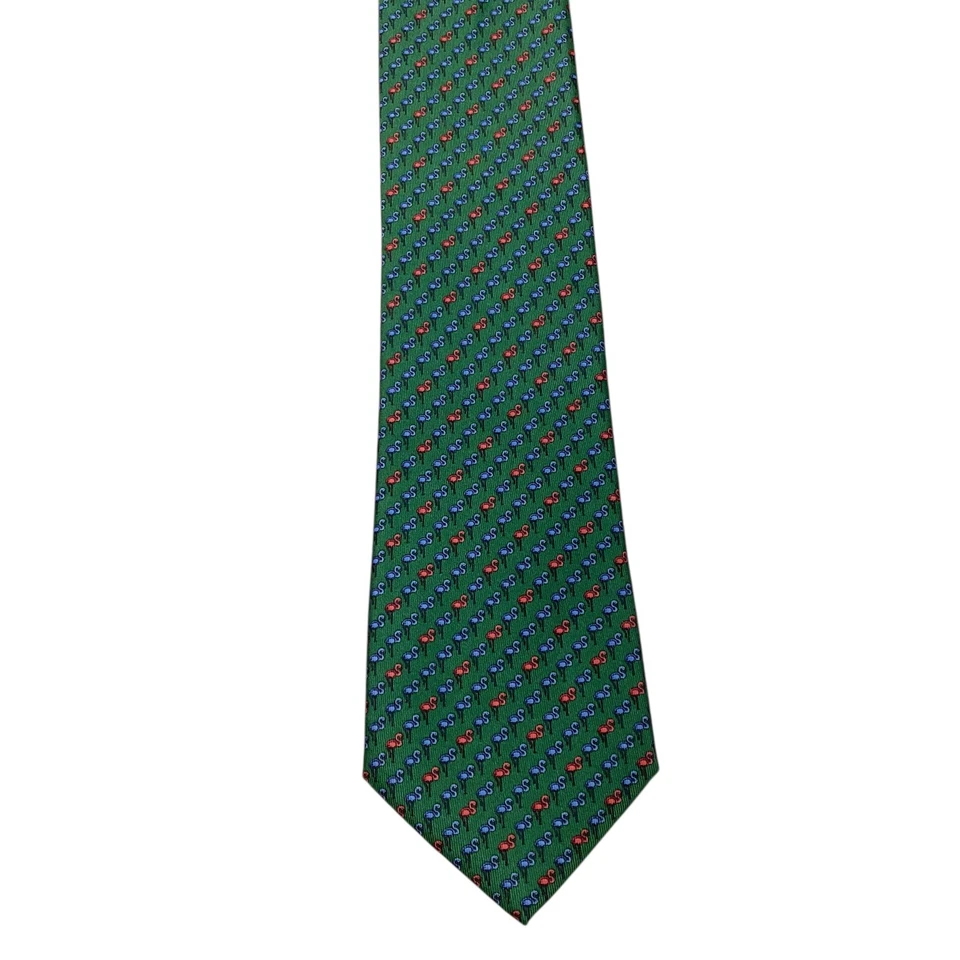 Corbata HARRISON Para Hombre 100% Seda ITALIA Diseñador Animal PÁJAROS Verde/Azul NUEVA Rara Foto 2 de 3