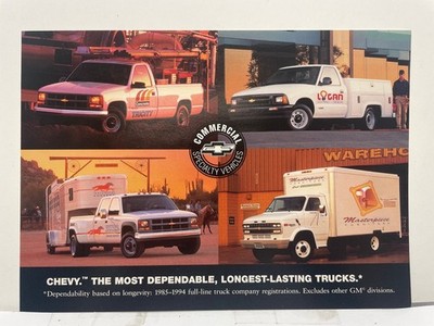 1990er Chevrolet Commercial Specialty Vehicles Truck Werbeanzeige Postkarte