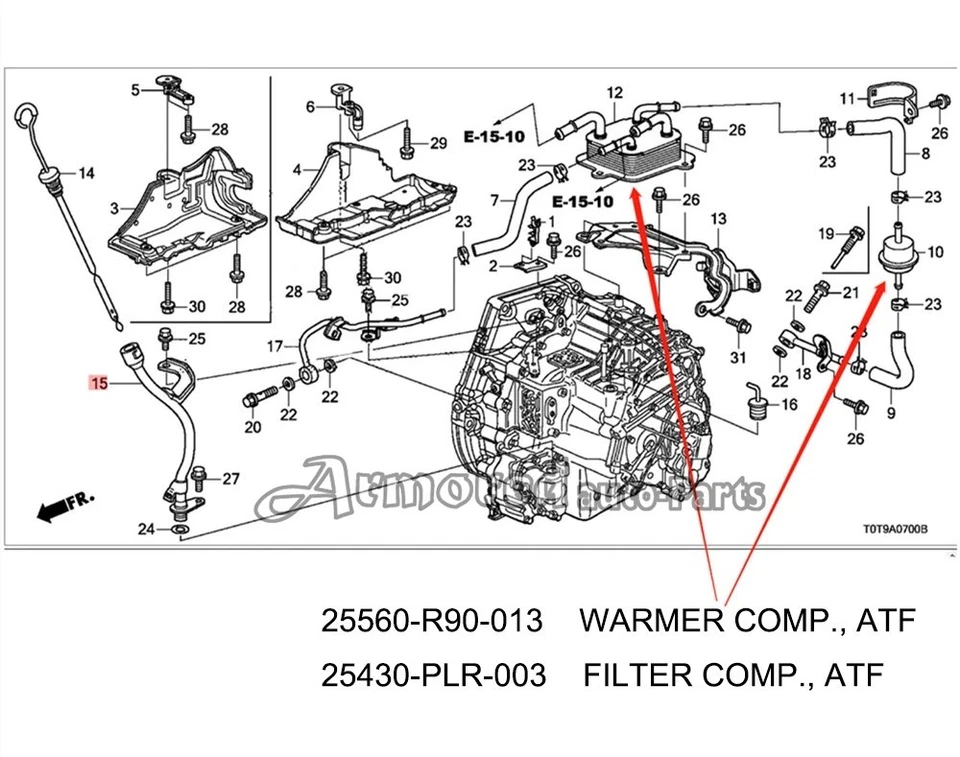 New ATF Warmer Oil Fluid Cooler For 2011-2014 Acura TSX 11-12 Honda Accord 2.4L - Image 2 of 4