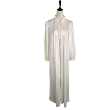Vintage 70s Montgomery Ward White Lace Negligee Robe Nightgown Victorian Medium