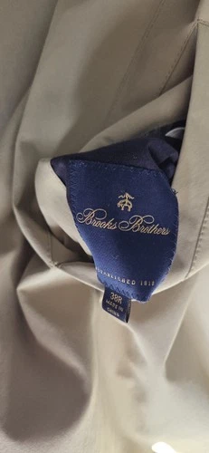 BROOKS BROTHERS REVERSIBLE GABARDINE COTTON WOOL TRENCH COAT 38R image 3