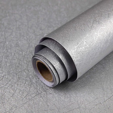 15.7 Inch X 118 Inch Silver Grey Wallpaper Embossed Self Adhesive Peel and Stick