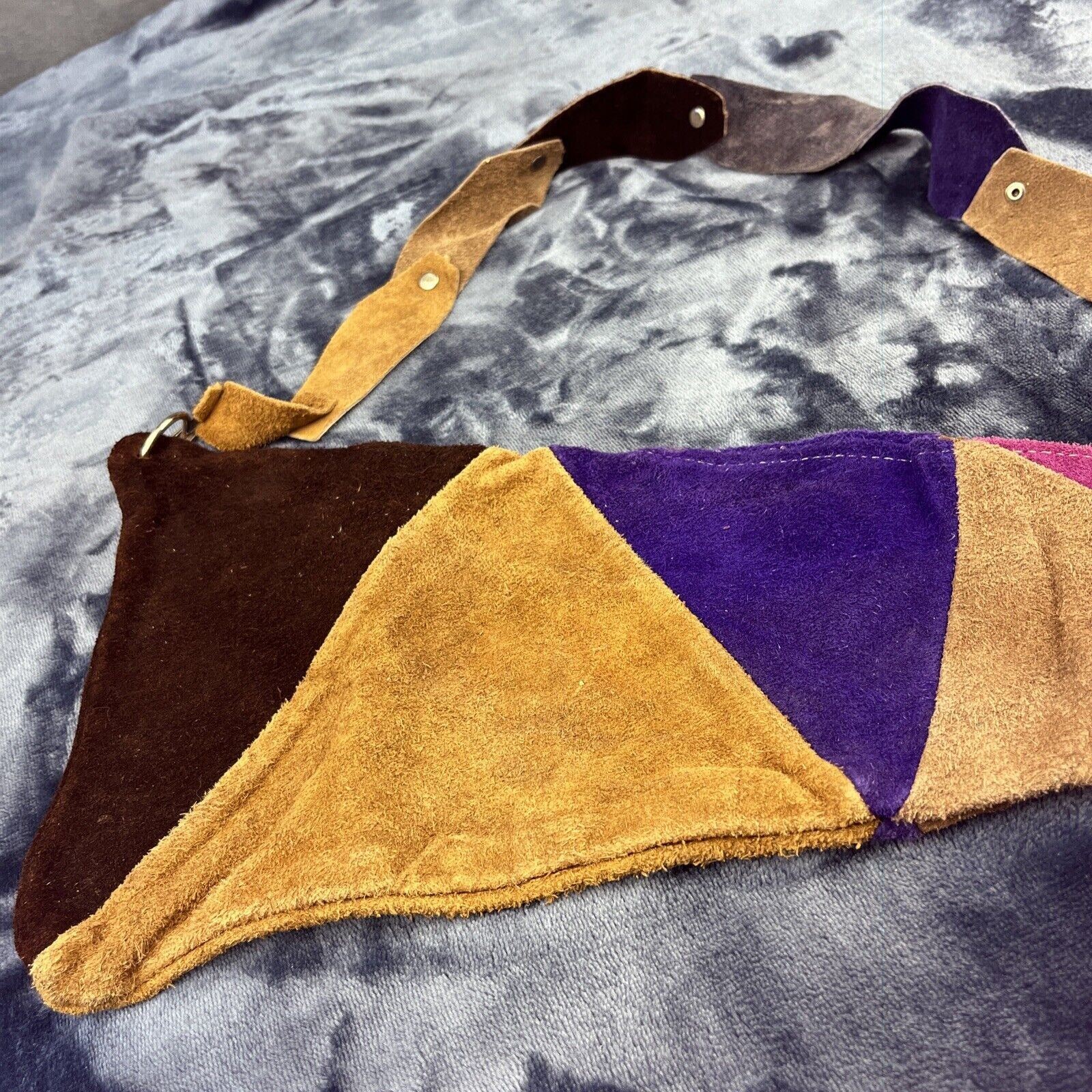 Patchwork Leather Sling Bag Handmade Canteen Hold… - image 2