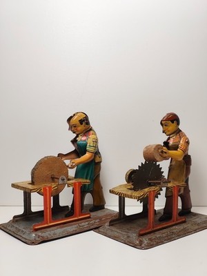 Antriebsmodell Dampfmaschine Holzarbeiter Scherenschleifer 2er Set Wilesco? alt