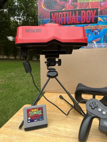 Nintendo Virtual Boy Console Complete No Manual Tested W/ Mario Tennis Mint Box