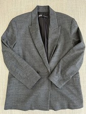Zara Women s Charcoal Gray Herringbone Blazer Size M