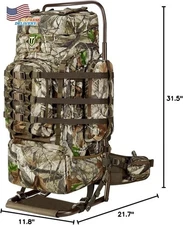 Hunting Backpack 5500Cu with Frame and Rain Cover for Bow Rifle Pistol FREE SHIP