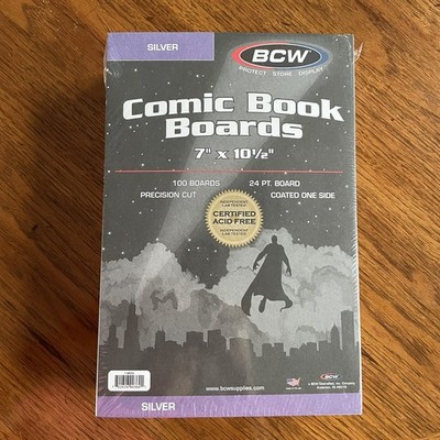 100 BCW Silver Age Comic Boards 7x10.5 Acid Free Archival Backing Boards NEW