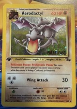 aerodactyl pokemon card 1999 Fossil PokeGirlJenni Fighting Ability Prehistoric Power No more Evolution cards can be played Aerodactyl #1 Prices | Pokemon