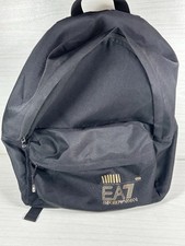 Zaino da giorno EA7 Emporio Armani core nero oro logo cinghie regolabili