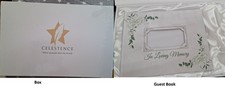 Celestance In Loving Memory Funeral Guest Book - White Hardcover in Gift Box NEW