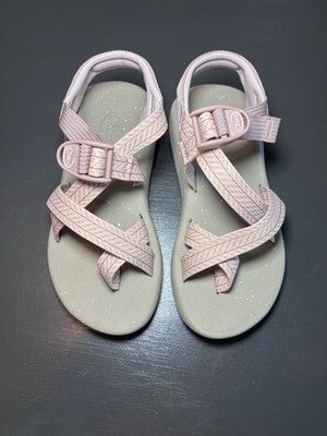Chaco Cushz JCH109838Z Sandals Womens Frond Pink Salt Toe Loop Adjustable Strap