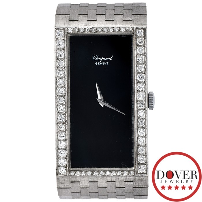 Chopard Diamond Onyx 18K Gold Rectangular Vintage… - image 2