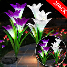 Solar LED lily Light Garden Yard Landscape Decor Lamp Outdoor Christmas Decor ⭐