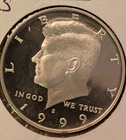 1999 s silver proof kennedy half dollar/90 percent