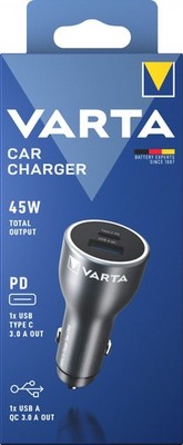 Varta KFZ Ladegerät Ladeadapter Car Charger Dual USB schwarz USB C USB A 57933