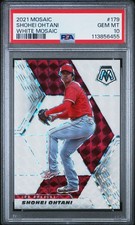 2021 Panini Mosaic Shohei Ohtani Choice White Mosaic Prizm /25 #179 PSA 10