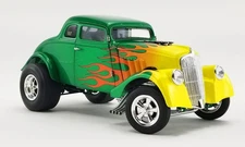 New Acme 1:18 Scale Rat Fink 1933 Gasser Dragster (Green with Flames) A1800917