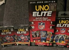 NEW NFL UNO ELITE Lot - 2025 Starter Pack + Booster Set & (2) 2024 Draft Packs