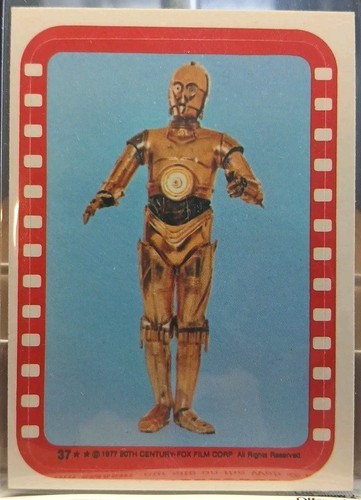 1977 Topps Star Wars Stickers #37 The marvelous droid See-Threepio!