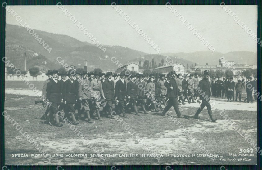 La Spezia Città Battaglione Volontari Studenti Militari Foto cartolina MX2886