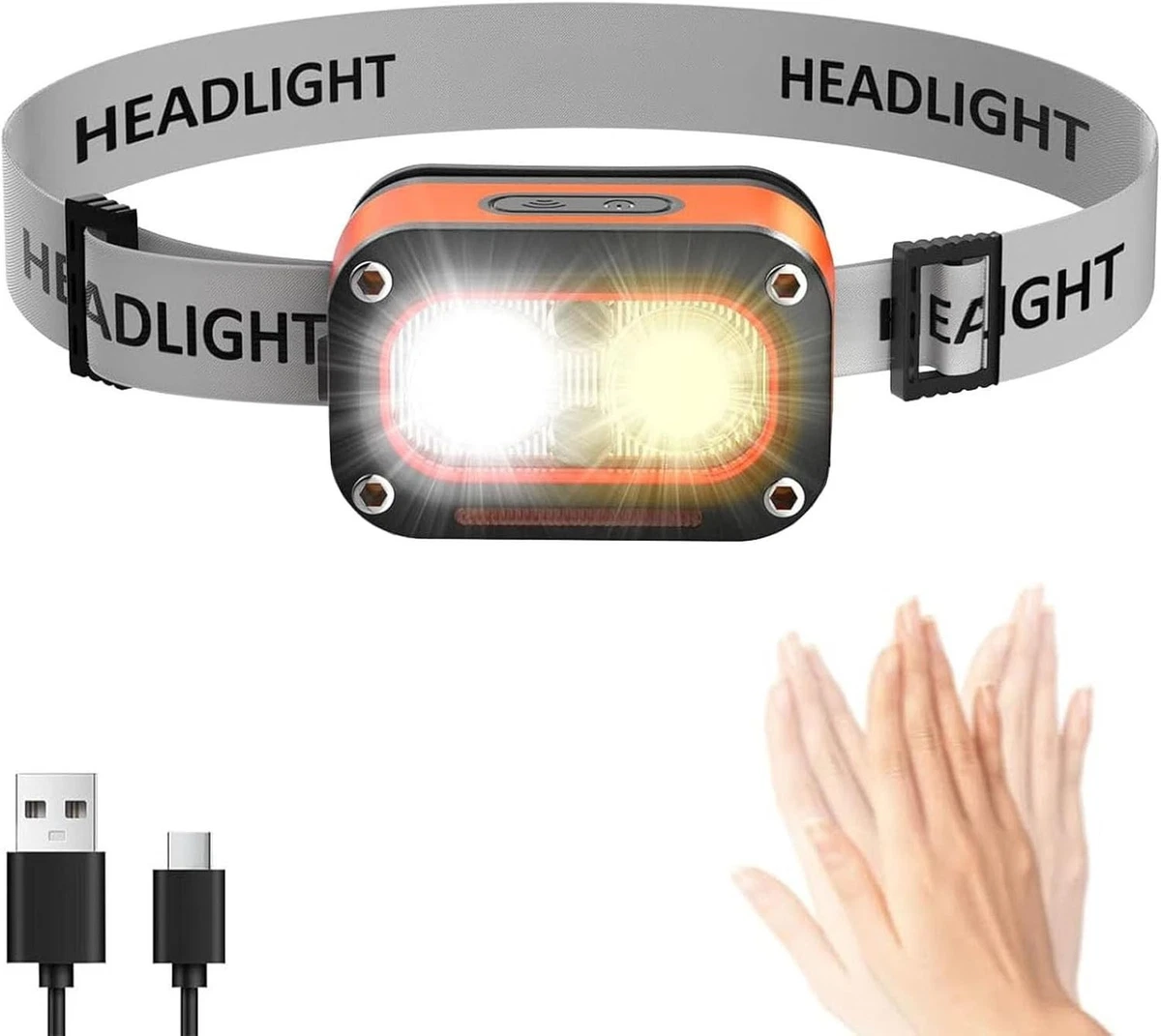 Lampada Frontale A LED Ricaricabile 2000 Lumen – Grandangolo 230°, 2 LED, IPX5 Impermeabile