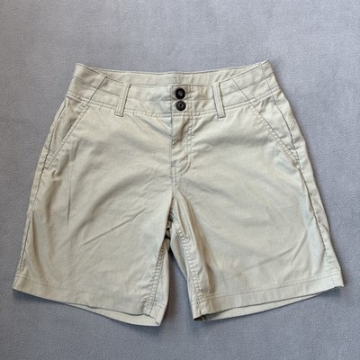 Prana Shorts Womens 6 Khaki 6.5'' Alana Stretch Twill UPF Quick Dry Trail Hiking
