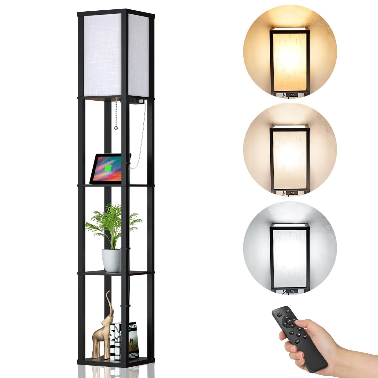 Piantana Alampia Dimmerabile LED: Lampada da Pavimento con USB