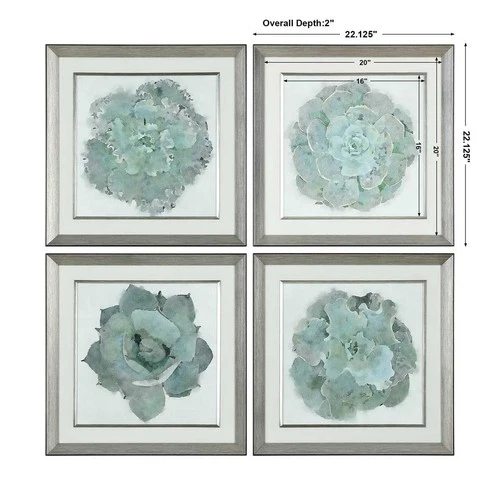UTTERMOST 33679 SUCCULENTS NATURAL BEAUTIES BOTANICAL PRINTS WALL ART SET OF 4 - Picture 6 of 6