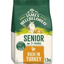 James Wellbeloved Hypoallergenic Dry Cat Food Senior Turkey 1.5kg 14.85 per kilo