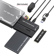 USB A/C to M.2 NVMe SSD/3.5" IDE and 2.5/3.5" SATA Hard Drive Docking Station