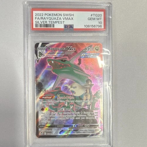 Rayquaza VMAX Pokémon TCG Silver Tempest TG20/TG30 Full Art Holo PSA 10 2022