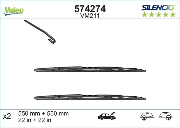 Wischblatt Vorne Valeo 574274 FÜR Audi Scheibenwischer Wischerblatt-image