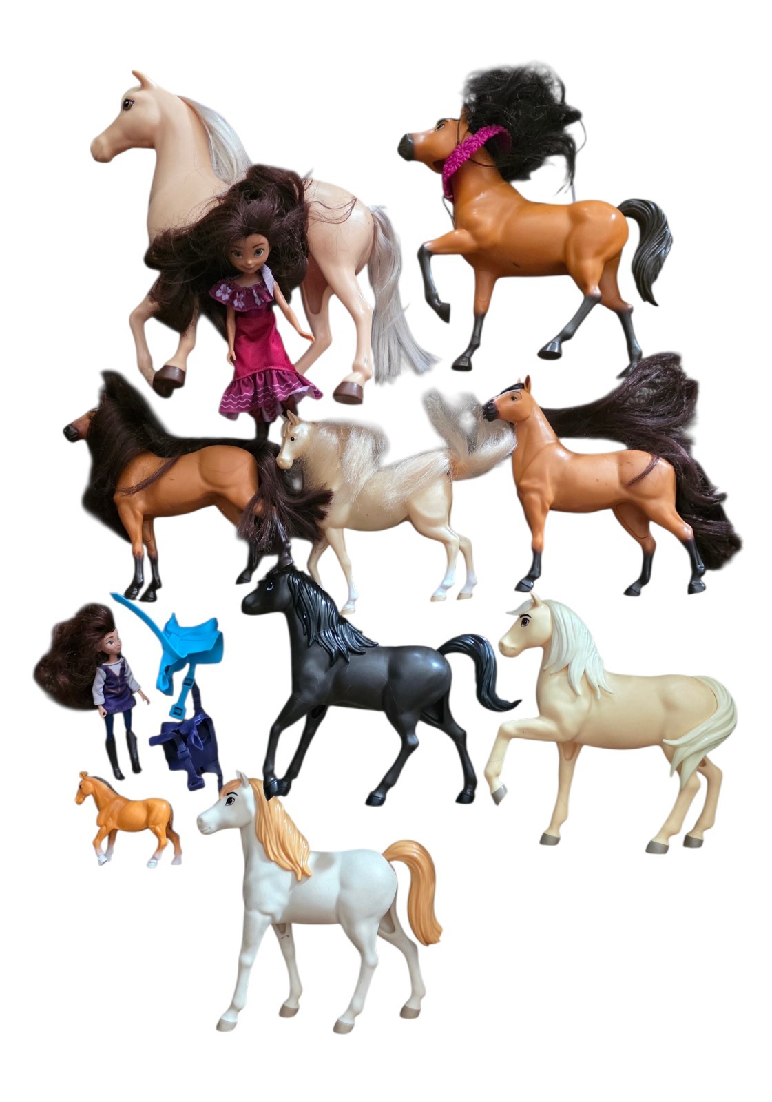 & Saddles Barbie Mattel Style Horses Foal Playset