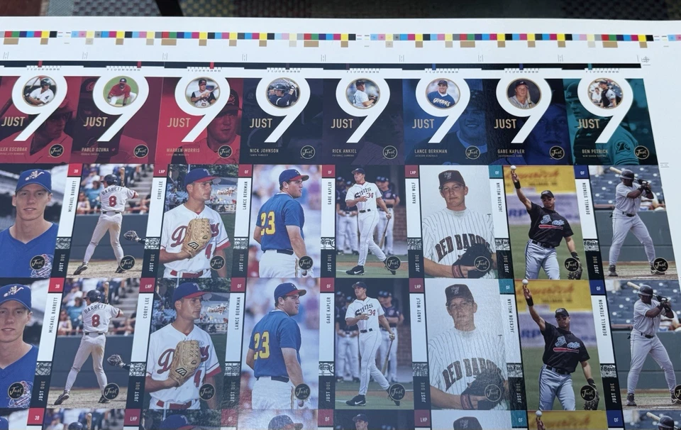 RARO! Hoja Just Memorabilia 1999 28x40 sin cortar Berkman Kepler Ricky Williams Foto 3 de 4