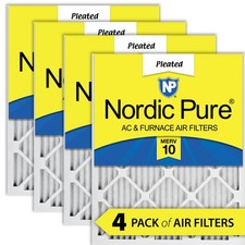 Nordic Pure 20x22x1 19 1/2x21 7/16 Pleated MERV 10 Air Filters 4 Pack