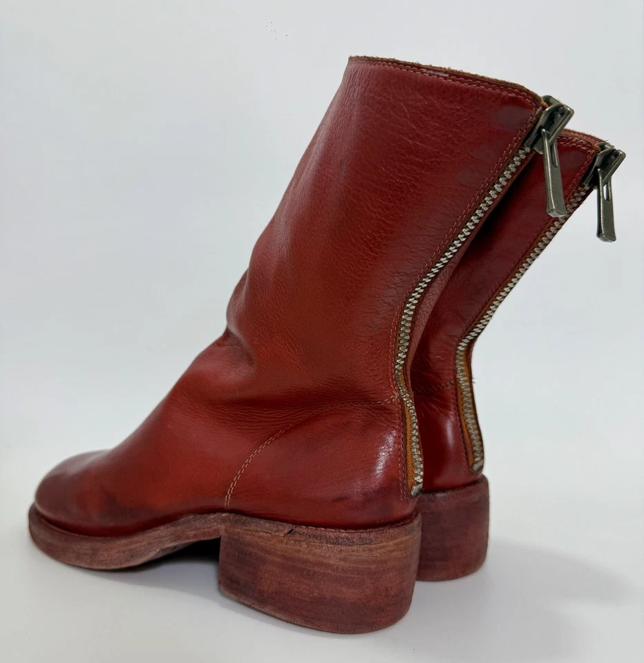 Guidi Mujer Botas de Cuero con Cremallera Trasera en Borgoña Talla 37 EU/7 US/4 UK Foto 3 de 4